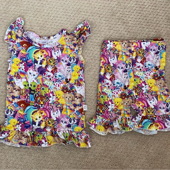NWOT Bamboo PJs 4T Lisa Frank Inspired 🩷🩵💜 - Picture 1 of 4